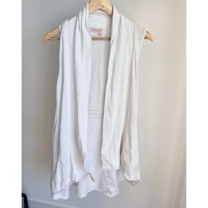 Fresh Produce One Size White‎ Cotton Sleeveless Open Cardigan Sweater w/ Pockets
